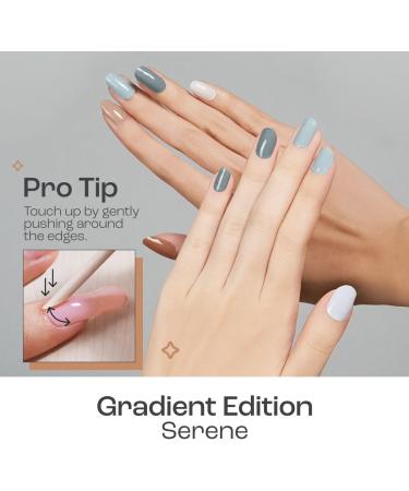 Gya Labs Nail Stickers - Long Lasting Semi-Cured Gel Nail Strips (20 Pcs) | Nail Art Stickers for Women - Gradient Serene Design - Buy Online on GoSupps.com