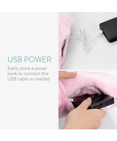 Navaris USB Foot Warmer - Electrically Heated Thermal Pillows for Feet with 3 Temperature Levels & Auto Switch-Off | Washable Pink (30.5x28x7.5cm) - Buy Online on GoSupps.com
