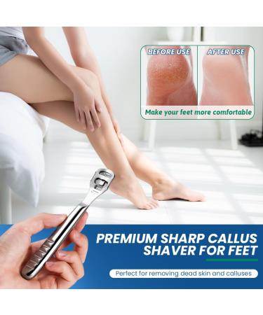 Folklyzo 52 Pieces Foot Shaver Callus Remover Callus Shaver Pedicure Tools Foot Care Hard Skin Remover for Hand Feet with 50 Blades 1 Stainless Steel Callus Shaver and 1 Foot File (Stainless Steel) - Buy Online on GoSupps.com