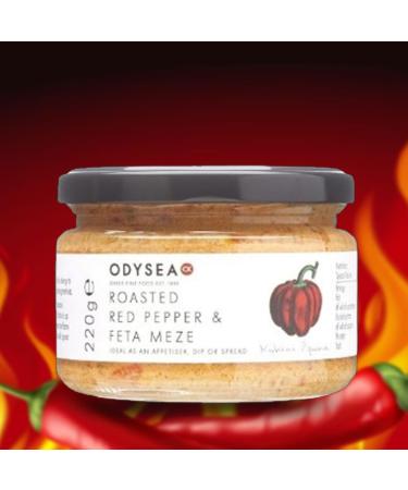 Odysea Meze Pick N Mix - Choose From 7 Flavours | Aubergine Red Pepper & Feta Kalamata Olive Sun Dried Tomato Brushshetta Roasted Red-Pepper Harissa Spicy - Pack of 2 - Buy Online on GoSupps.com