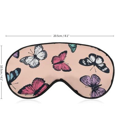 Cute Butterfly Pattern Sleep Mask - Adjustable Strap, Blocks Light for Travel, Men & Women - Buy Online on GoSupps.com