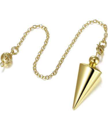 Jsdde Gold Copper Pendulum Pendant with Chain - Esoteric Radiesthesia for Reiki Healing Dowsing & Scrying - Buy Online on GoSupps.com