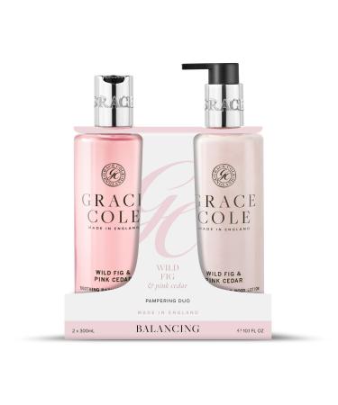 Grace Cole Wild Fig & Pink Cedar Care Duo 2x300ml - Essential Oils - Vegan - Made In England