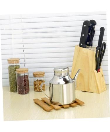 Zerodeko Sauce Pot Oil Bottles for Cooking Stainless Steel Oil Stainless Steel Pitcher with Lid Practical Seasoning Bottle Salad Oil Dispenser Kitchen Supplies Metal Household 14.5X12X8.5CM Silver - Buy Online on GoSupps.com