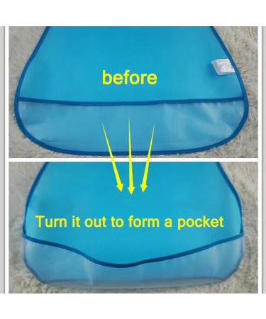 Yygmss Waterproof Silicone Bibs for Adults - Washable & Easy to Clean with Collection Container | Extra Long Blue Design - Buy Online on GoSupps.com