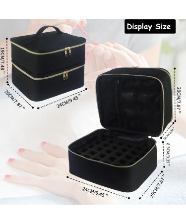 Boczif Double-Layer Nail Polish Storage Bag - Fits 30 Bottles - Adjustable Dividers - Nail Dryer Lamp Compartment - Manicure Organizer Case (Black) - Buy Online on GoSupps.com
