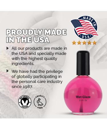 Pro Nail Wet Glaze - Clear Quick Dry Top Coat | Professional Salon Size 2.5 Oz | Best Nail Polish for Perfect Finish - Buy Online on GoSupps.com