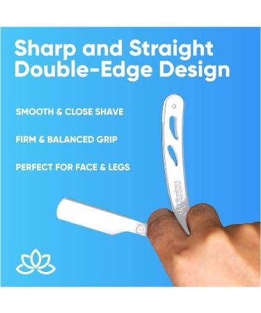 Derby Professional Straight Edge Razor Set Men's Shaving Tool Safety Razor with Handle and Case Silver - Buy Online on GoSupps.com