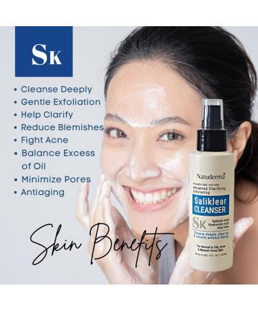 Salicylic Acid Face Cleanser for Oily Skin | Acne & Blackhead Exfoliating Wash with Hyaluronic Acid | Paraben Free Made in USA - 4 Fl Oz - Buy Online on GoSupps.com