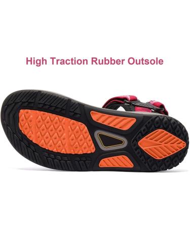 Outpro Women's Flat Trekking & Hiking Sandals - Durable Non-Slip Sports Sandals for Beach & Outdoor - EU Size 43 Red - Buy Online on GoSupps.com
