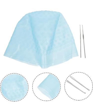 Housoutil 1 Set Hair Color Highlighter Cap Hair Bleach Bowls Crochet Hats Silicone Hair Coloring Hat Hair Coloring Kit Hair Coloring Caps Highlight Tipping Cap Stainless Steel Brighten Dye 22X16X1CM Blue - Buy Online on GoSupps.com
