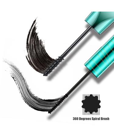 2pcs Waterproof 4D Fiber Lash Mascara Set - Long Lasting & Smudge-Proof with 360 Brush - Black - Buy Online on GoSupps.com