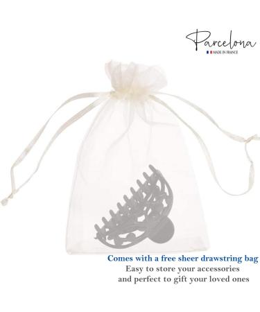 Parcelona French Jardin Black Medium Celluloid Jaw Hair Claw Clip - Buy Online on GoSupps.com