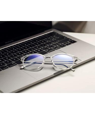 COASION Blue Light Blocking Glasses for Women - Vintage Round Anti Blue Ray Computer Game Eyeglasses - 2 Pack (Transparent/Silver + Clear Pink/Gold) - Buy Online on GoSupps.com
