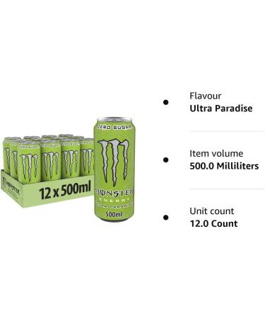 Monster Energy Drink 12x500ml (Ultra Paradise - Green) - Buy Online on GoSupps.com