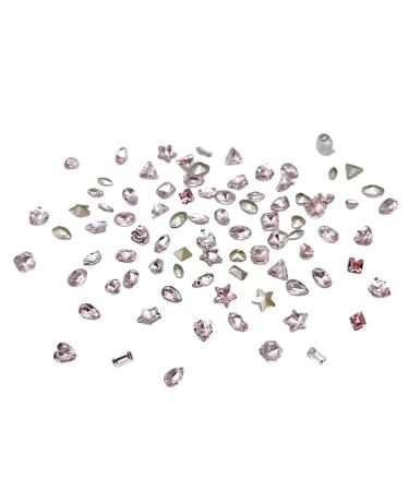 Multi-Shape Nail Rhinestones Decoration Art Accessories Jewelry Diamond 3D Tips Glass Crystal Pendant Ornaments Manicure Nail Art Stickers Decals Flower Supplies Kit Polish Jewels Tools Accessories light pink