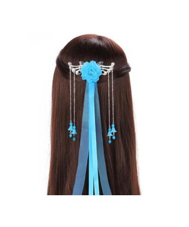 Shop Antique Chinese Hanfu Hair Accessories | Blue Fabric Headdresses & Hairpins - Buy Online on GoSupps.com