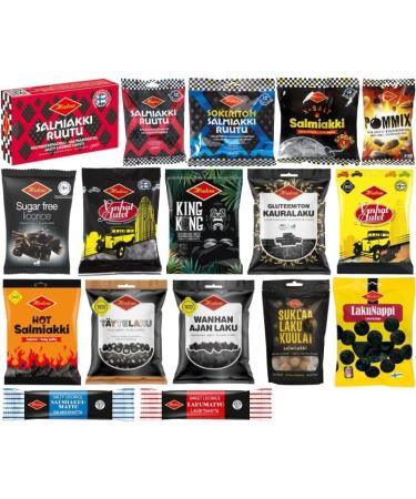 Halva Salmiakki and Licorice (Pack of 10 kind) - Pick Any 10 from Many Flavors Finland