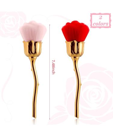 Rose Flower Makeup Brush Set - 2 Pieces for Face & Nail Art - Tessco Extra Large Blush & Powder Brushes - Ideal for Daily Makeup - Buy Online on GoSupps.com