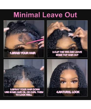 4GIRL4EVER Curly V-Part Human Hair Wig for Black Women - 14 Inch Upgrade Glueless U-Part Kinky Curly Wig 180% Density - Natural Black - Buy Online on GoSupps.com