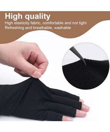 UCUNJIA 2 Pairs of Anti-UV Nail Gloves Fingerless Gloves for Women Anti-UV Gloves Manicure Gloves for Women Professional Anti-UV Manicure Gloves - Buy Online on GoSupps.com