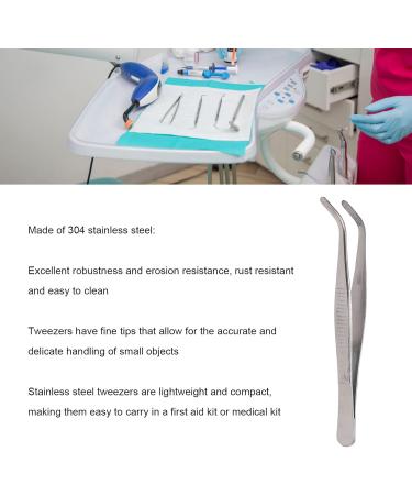 Tweezers Tool Portable Erosion Resistant Stainless Steel Tip Tweezers with Serrated Edge Easy to Clean for Watch Repair Bag (Curved Round Tip) - Buy Online on GoSupps.com