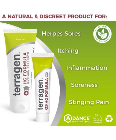 Aidance Terragen HG Formula Max Natural Cream for Herpes - 2 Pack 0.49 Ounce - Buy Online on GoSupps.com
