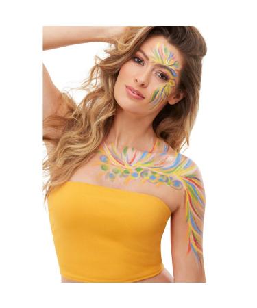 Net toys universal rainbow make -up set - 7x8ml - extravagant party accessories Festival -Makeup with brush - a highlight for summer festival & carnival