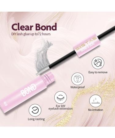 Lash Bond and Seal Cluster Eyelash Glue | Super Strong Hold Waterproof Adhesive for DIY Individual Eyelash Extensions | Sensitive Eyes Friendly | 2in1 Clear Bond - Buy Online on GoSupps.com