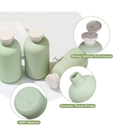 Boutihao 4-Piece Hinged Lid Cream Bottle Set | Refillable Travel Lotion Containers (200ml Green) - Ideal for Shampoo & Creams | International Shipping Available - Buy Online on GoSupps.com