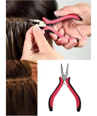 Remover Plier Hair Capsules Tongs 3 Holes Mini Plier for Micro Nano Ring Hair Extensions Applicates 1Pc Hair Extension Pliers Hair Extension Pliers (Color : Red-01) - Buy Online on GoSupps.com