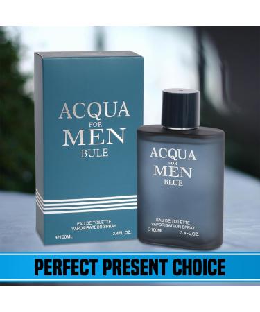 EBC PERFUME Acqua For Men Blue Spray Cologne - Eau De Toilette for Men - 3.4 fl.oz - Buy Online on GoSupps.com