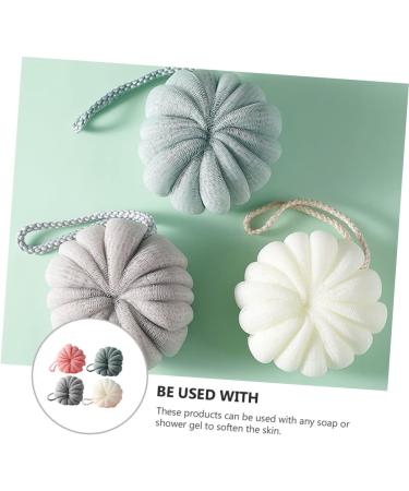 4pcs Pumpkin Bath Balls | Exfoliating Shower Sponges & Loofah Scrubber for Body Care - International Shipping Available - Buy Online on GoSupps.com