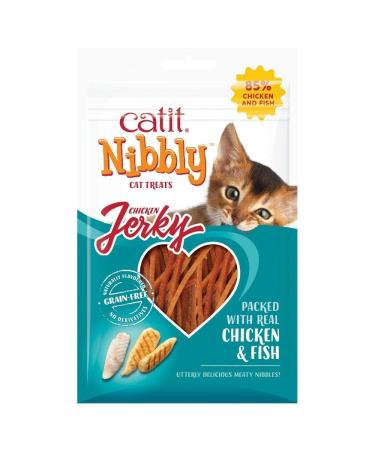 Catit Nibbly Jerky chicken and fish chewing strips for cats 30g Mix 30 g (1 pack)
