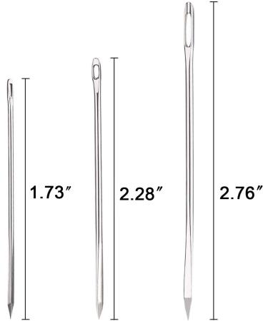 Hekisn Professional Large-Eye Leather Stitching Needles Set - 3 Sizes for Leather Projects - 6 Pieces with Storage Container - Buy Online on GoSupps.com