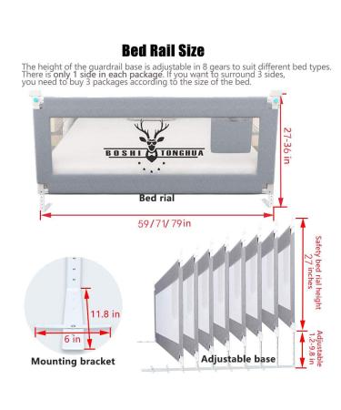 Lsbod Bed Rail for Toddlers Extra Long Baby Bed Rails Guard Safety Bedrail for Kids/Babys Twin  Double  Full Size Queen & King Mattress(1side 79" Lx27 H) 79x27 Inch (Pack of 1) - Buy Online on GoSupps.com