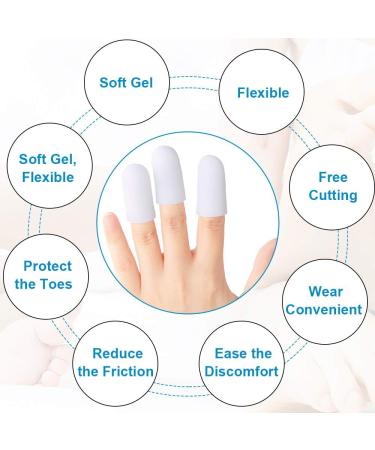 Sumiwish Silicone Toe Caps - 5 Pairs Gel Toe Sleeves for Men & Women - Prevent Blisters, Corns, Calluses - Protect Sore Toes - White - Buy Online on GoSupps.com