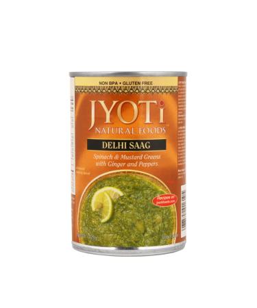 Jyoti Delhi Saag, 12 cans of 15oz each, All Natural, Product of USA, Gluten Free, Vegan, NON GMO, BPA Free