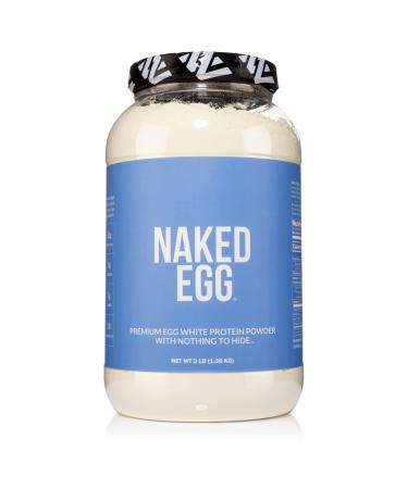 Naked Nutrition 3LB Non-GMO Egg White Protein Supplement Powder Unflavored No Additives Paleo Dairy Free Gluten Free Soy Free – 25g Protein 44 Servings 3 pounds