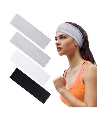 4 Pieces of Women's Hairbands Knitted Headbands Black Elastic Hairbands Sports Headbands Yoga Fitness Elastic Hairbands Suitable for Fitness Yoga And Running Sports