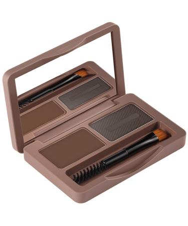 Poudre sourcils naturelle imperm able 2 couleurs Kit de sculpture Duo pour filles et femmes brun fonc et gris 1 ensemble