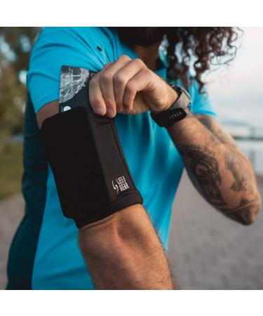 LIFE-SPORTS GEAR Air Running Armband Phone Holder Cell Phone Sleeve pouch For Exercise running sports arm band Fits All phones with convenient card and key pockets Made with Comfortable Poly-Spandex Large - Buy Online on GoSupps.com