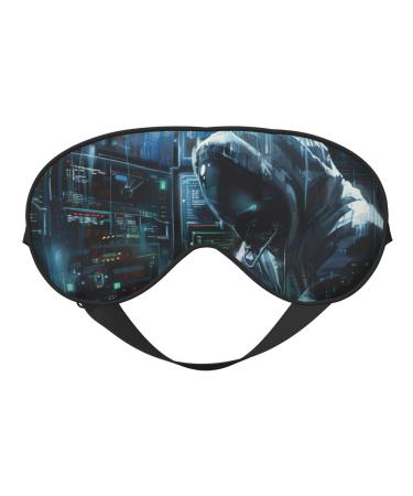 SSIMOO Hacker Attack Soft Sleep Eye Mask Female Breathable Eye Patch Perfect for Travel and Relaxation Black