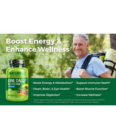 NATURELO One Daily Multivitamin for Men 50+ | Non-GMO Energy & Health Boost | 60 Capsules - Buy Online on GoSupps.com