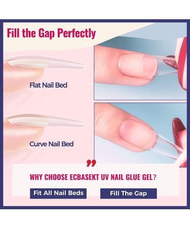 ECBASKET Nail Gel Glue x Nail Tips Kit - 15ML 4 in 1 Glue Gel + 300Pcs Long Coffin Nails + Mini Lamp & Tools - DIY Nail Art Set - Buy Online on GoSupps.com