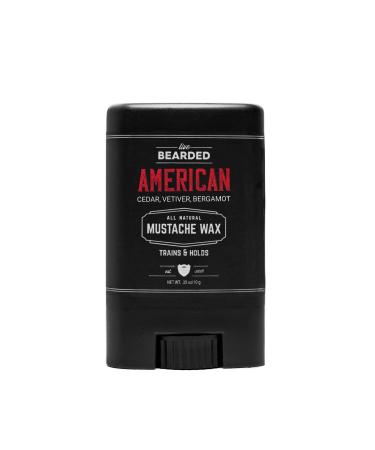 Live Bearded: Mustache Wax Stick - Made in the USA with All-Natural Ingredients - Beeswax Lanolin Jojoba Oil Essential Oils - Medium Hold Mustache & Beard Wax for Men - American Scent 0.35 Oz