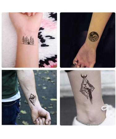 Ooopsiun 20 Sheets Black Mountain Temporary Tattoos - Waterproof Body Art Stickers for Men and Women - Buy Online on GoSupps.com