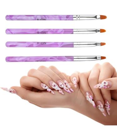 Jinlaili 7PCS Nail Art Brush Set - Purple Nail Tips Builder Brush Set for UV Gel & Acrylic Nails - Nail Design Painting Kit for Home Salon - Buy Online on GoSupps.com