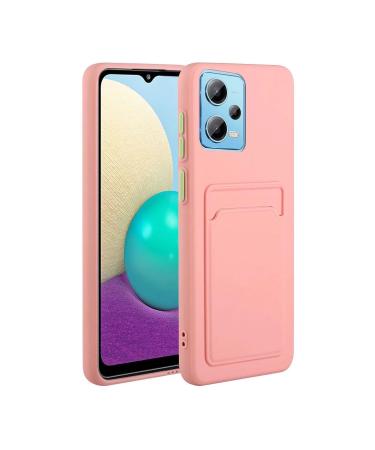 Tivenfezk Nadoli Silicone Case for Xiaomi Redmi Note 12 5G Ultra thin shockproof scratch -resistant Wallet soft TPU protective cover Mobile phone case with credit card holder Xiaomi Redmi Note 12 5g pink