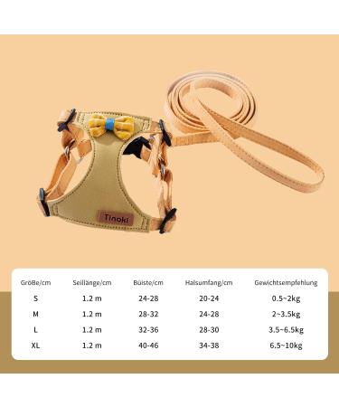 Fueegue Cat Harness with Leash - Escape Proof Adjustable & Soft for Cats & Dogs - Yellow M - Buy Online on GoSupps.com